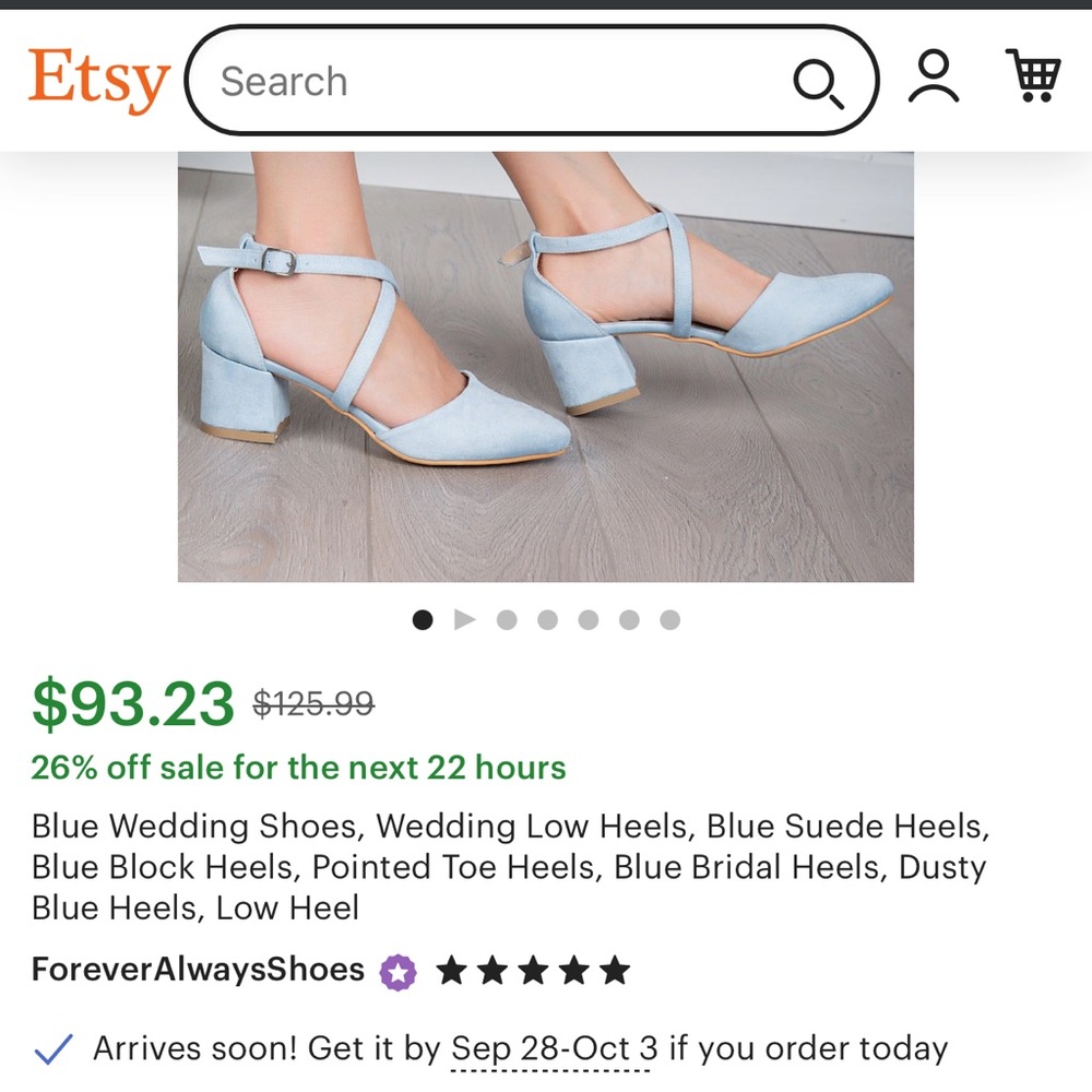 NEW IN BOX Blue Suede Wedding Shoes | Low Block Heels